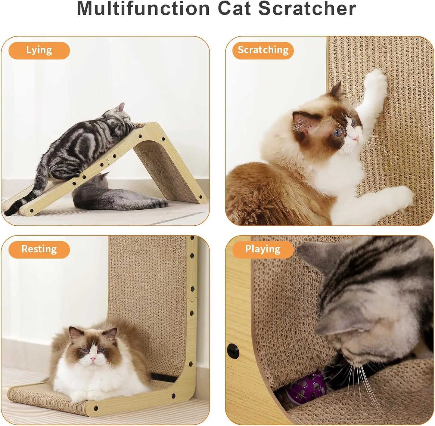 L Shape 23.6 Inch Cat Scratchers for Indoor Cats,