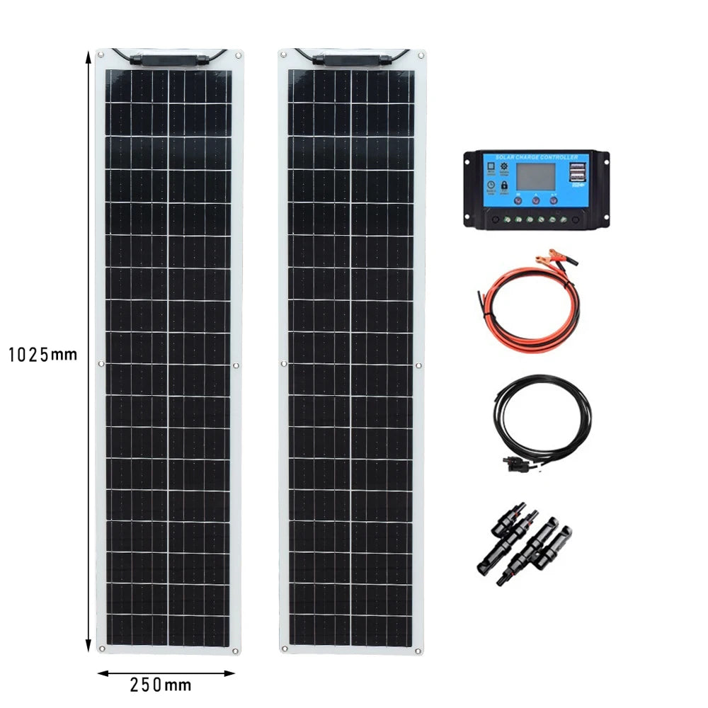 50W OR 100W Flexible Solar Panel, 12V Lightweight