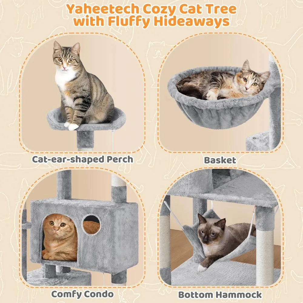 Cat Tree Tower for Indoor Cats Multi-Level Activity Center