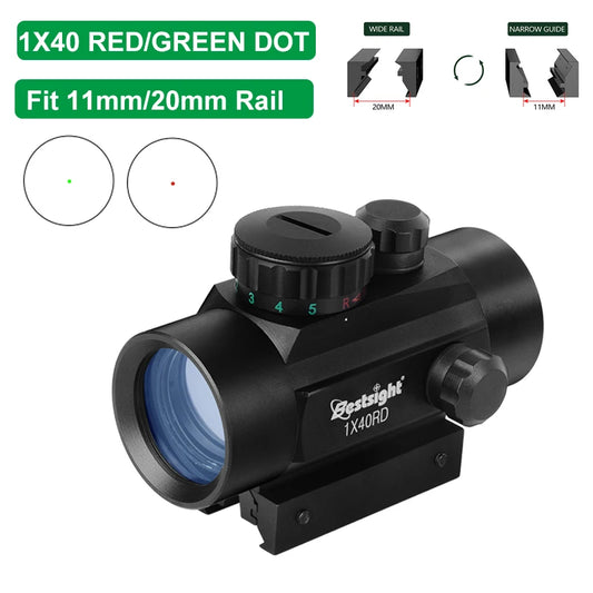 1x40 Red Dot Sight Green Red Dot Sight Illuminated with 11/20mm Rails