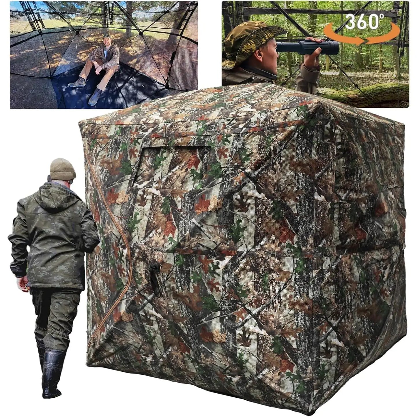 Hunting Blind With Floor Mat 360 Degree See Through Shelter