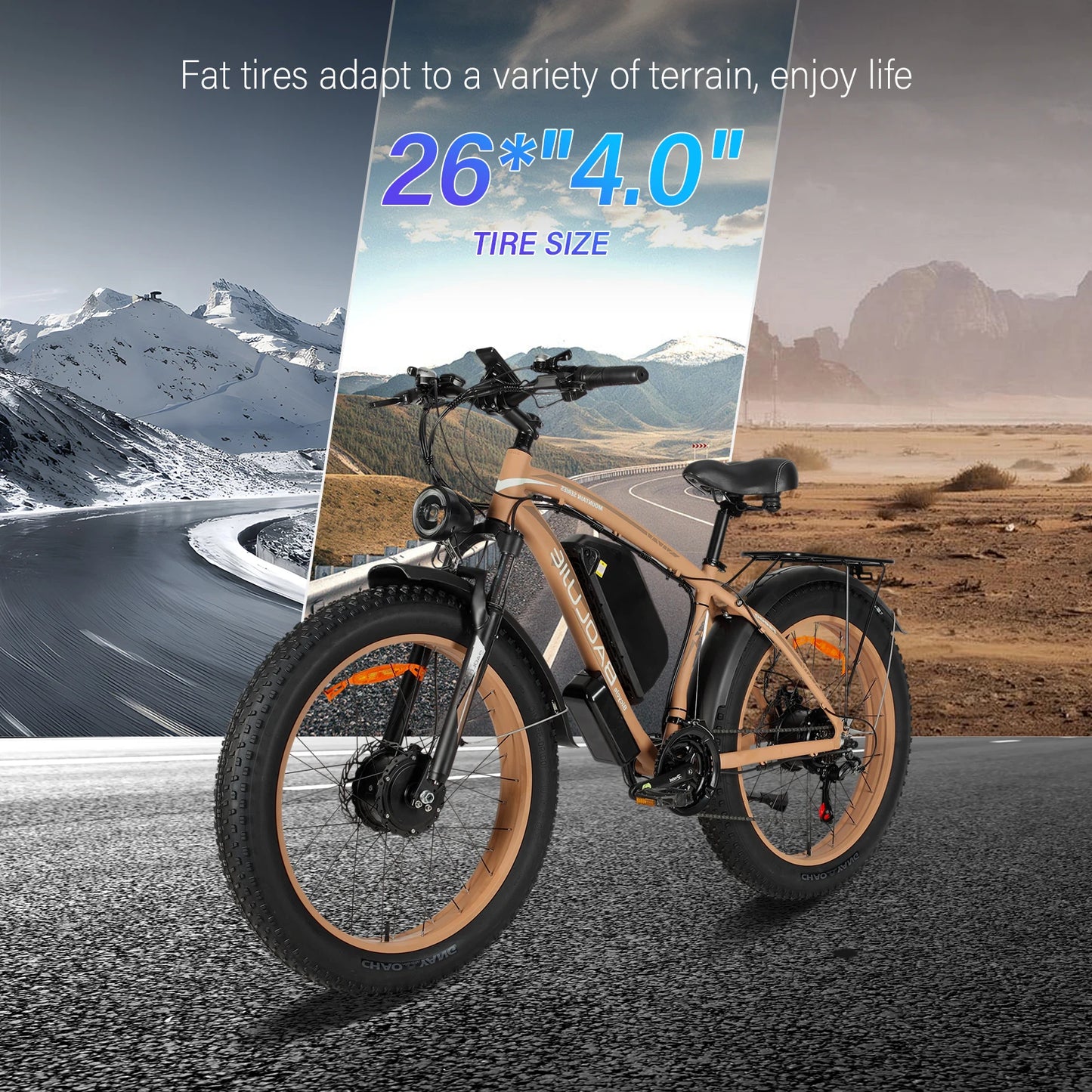 3000W Electric Commuter All Terrain Bike With 48V 23Ah Battery