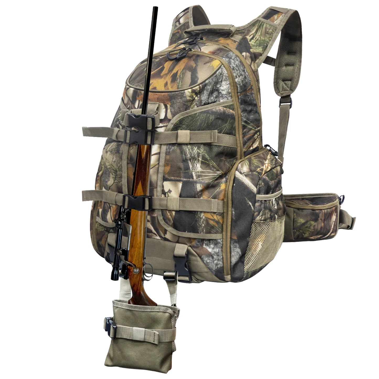 Backpack Camo Hunting Pack with Gun Bow Pocket Long-Lasting Large Capacity Hunting Day Pack