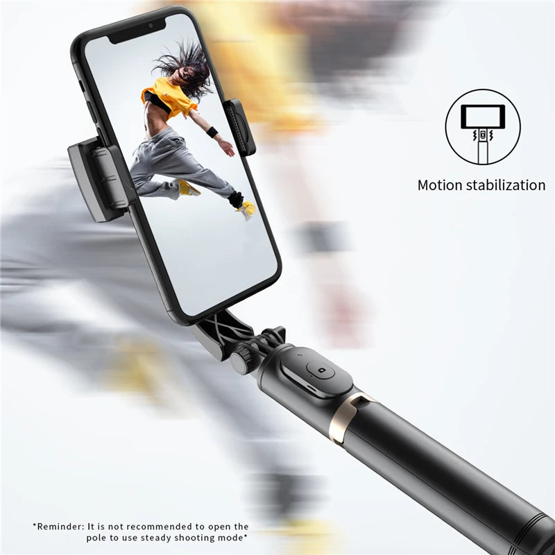 Gimbal Stabilizer Selfie Stick Wireless Foldable Tripod