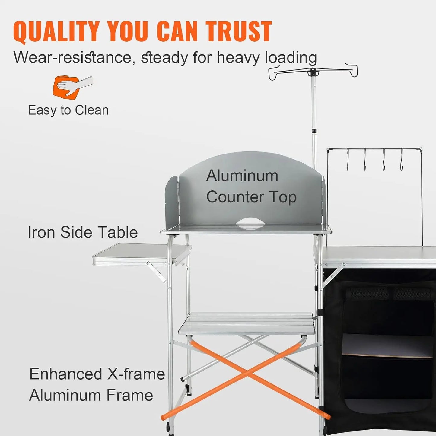 Folding Outdoor Cooking Table with Storage Carrying Bag,