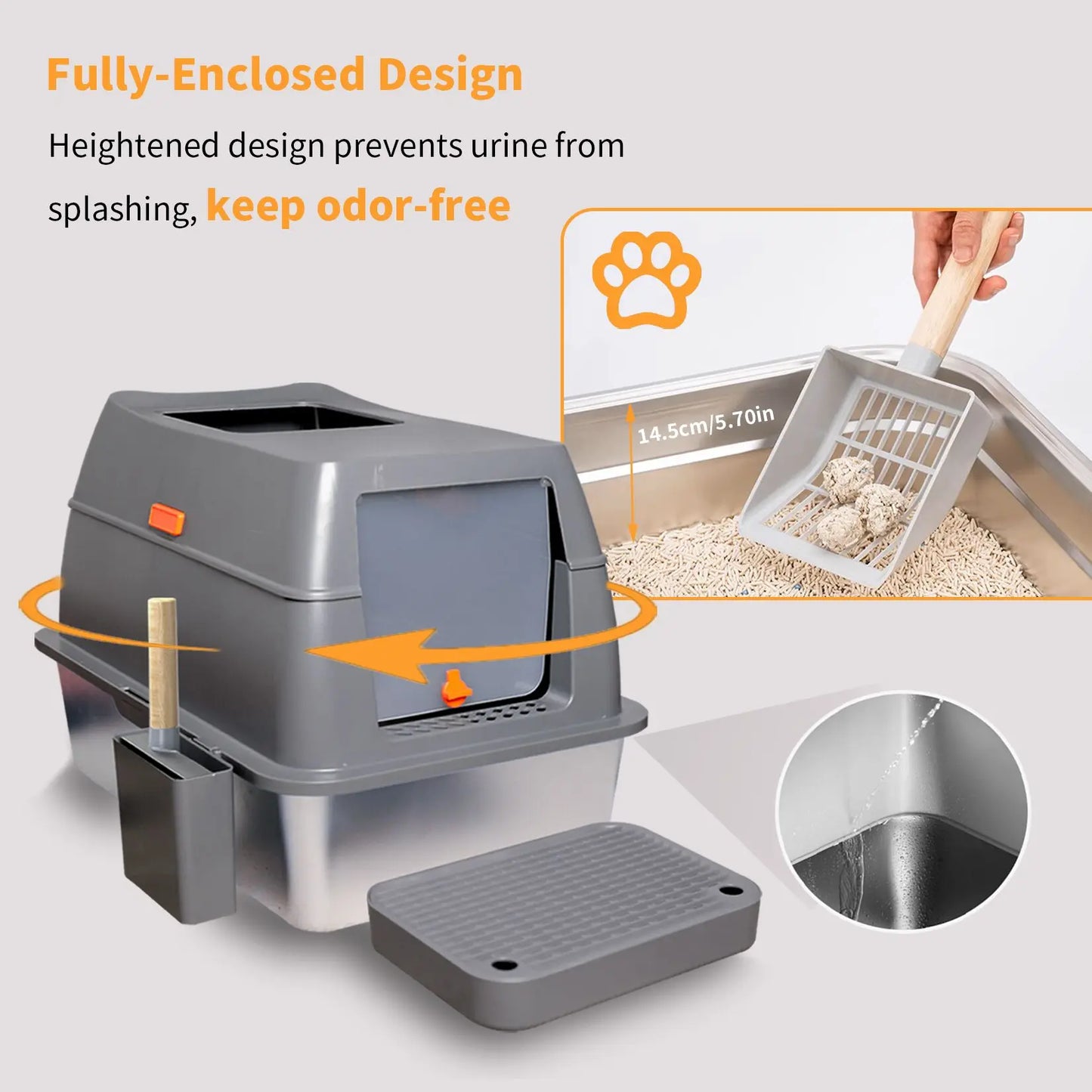 Enclosed Cat Litter Box