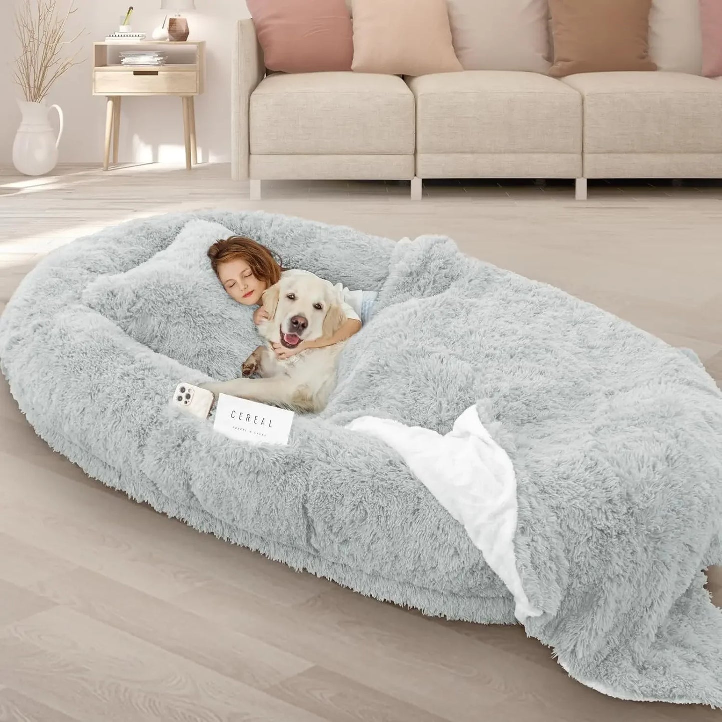 Human Dog Bed,71''x45''x12''Size Fits Adult and Pet Washable