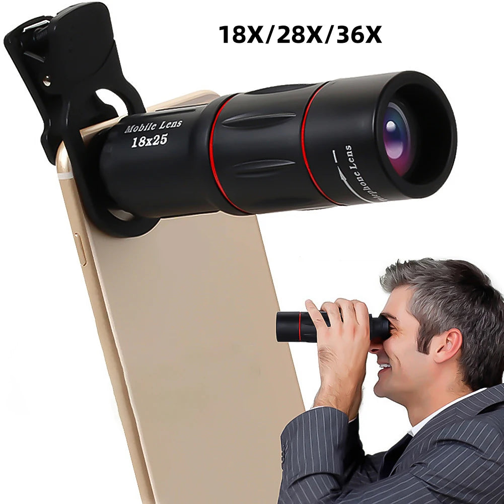 18/28/36X Mobile Phone Camera Telephoto Lens for Camping Hunting Sports