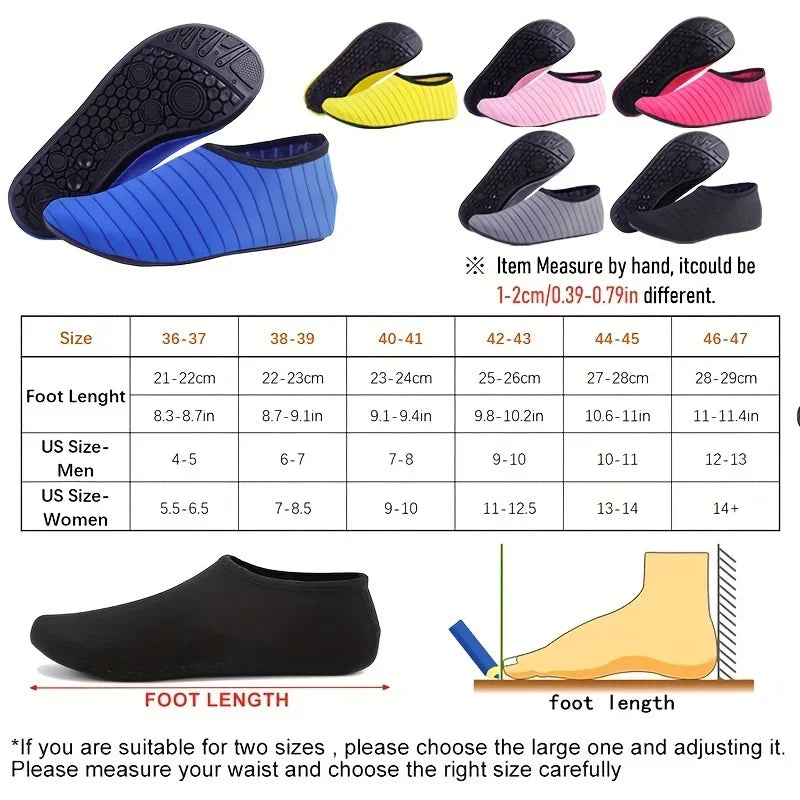 1 Pair Water Shoes Women Barefoot Men Beach Swim Water Sports Shoes