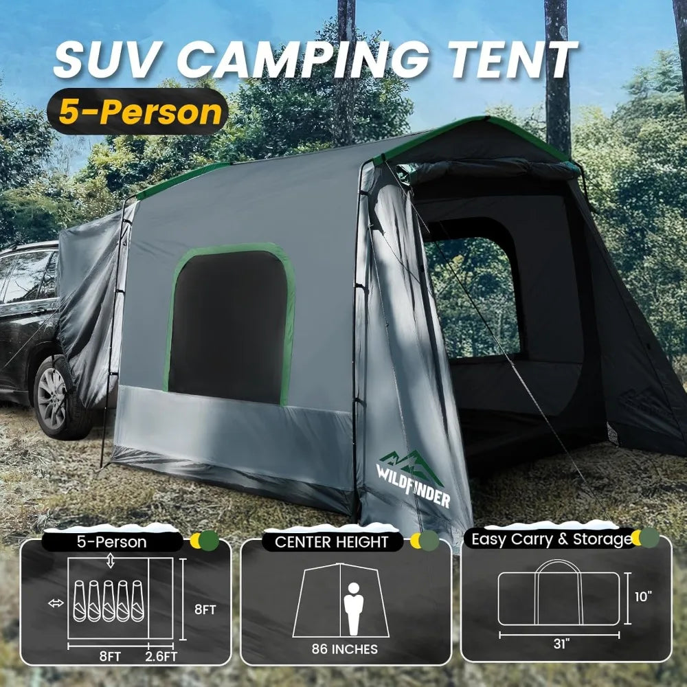 5-9 Person Rectangle Car Tent for Family,  8FT L x 10.6FTW x 7.2FTH