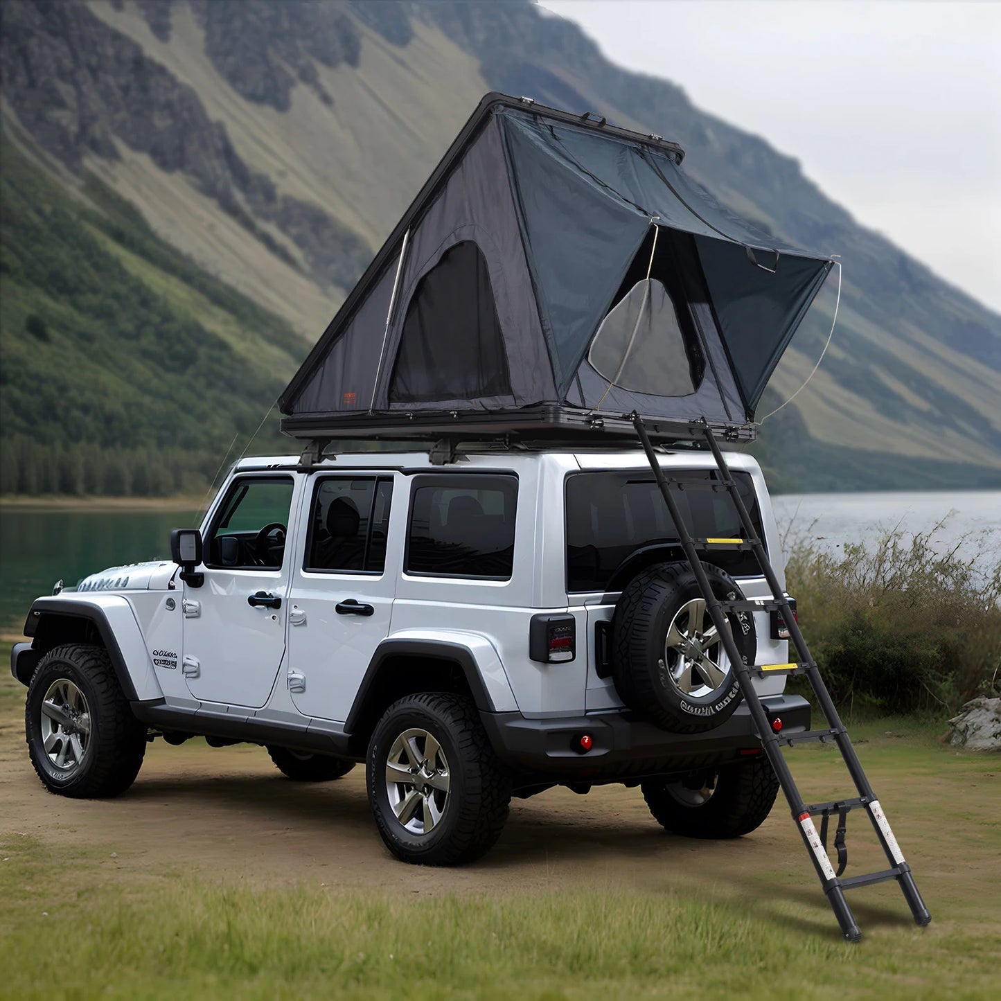 Rooftop Tent Hard Shell Roof Top with Telescopic Ladder