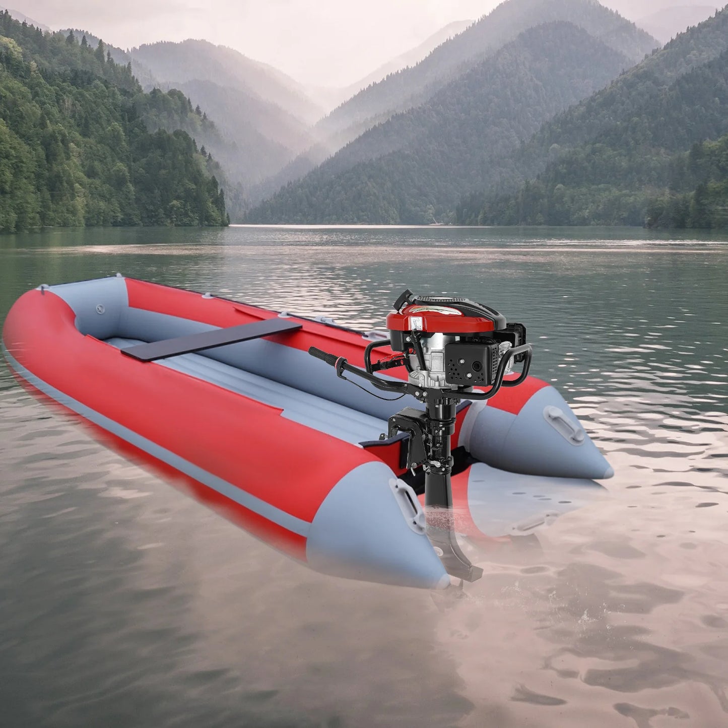 4-Stroke 7HP 196CC Outboard Motor Air Cooling CDI System with Long Shaft