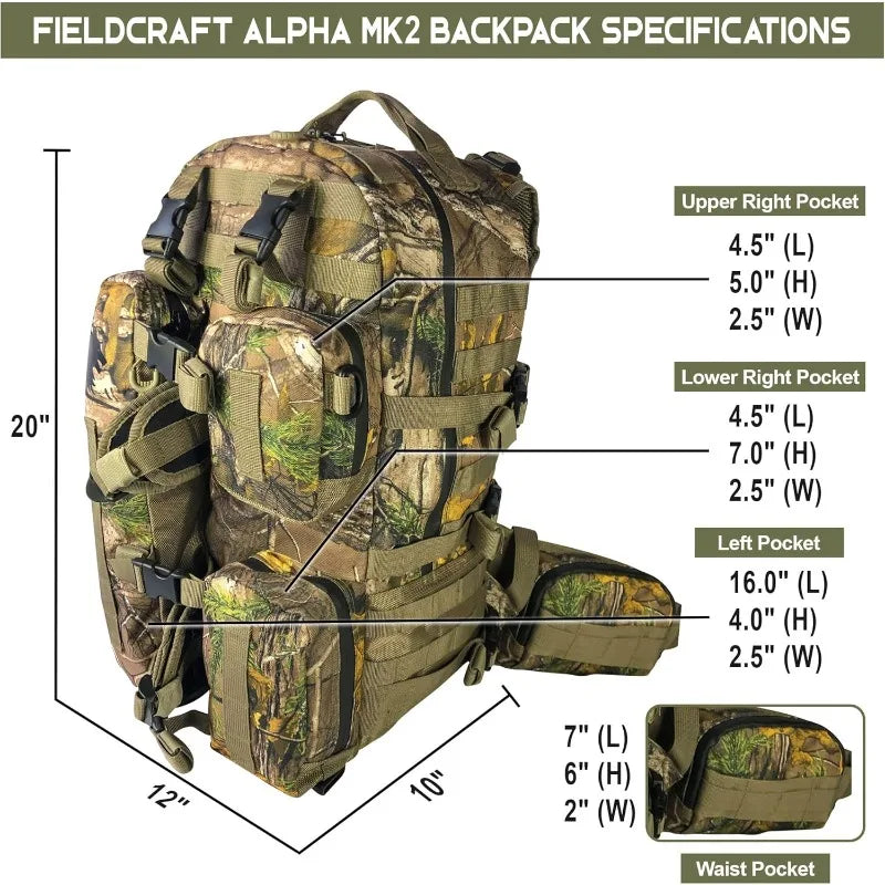 Backpack Daypack for Rifles, Bows, Crossbows, Muzzleloader, Hunting, Hiking, Archery, Blackpowder,