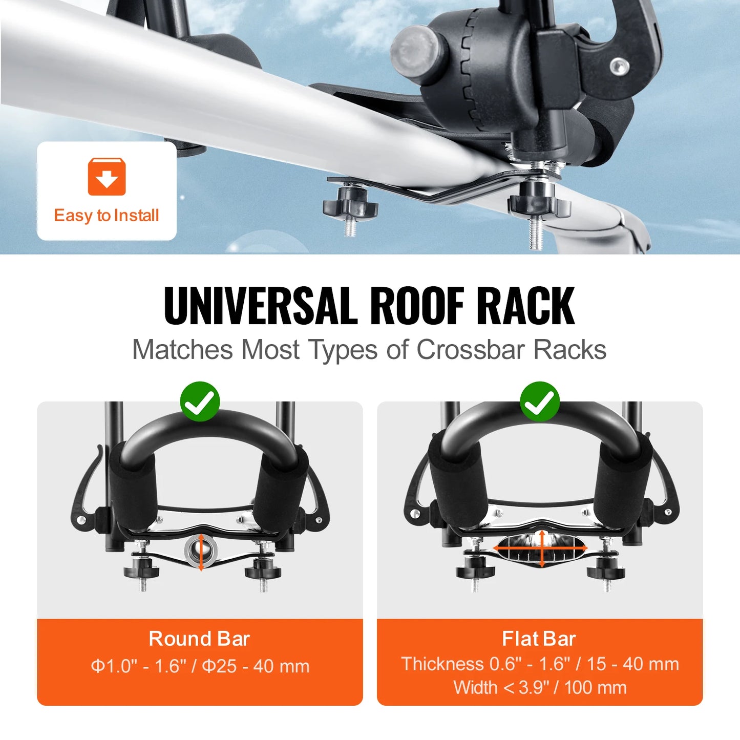 Kayak Roof Rack 2 Pairs J-Bar for Easy Kayak Transport