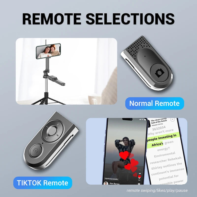 Wireless Selfie Stick Tripod Stand Foldable Monopod With Led Light