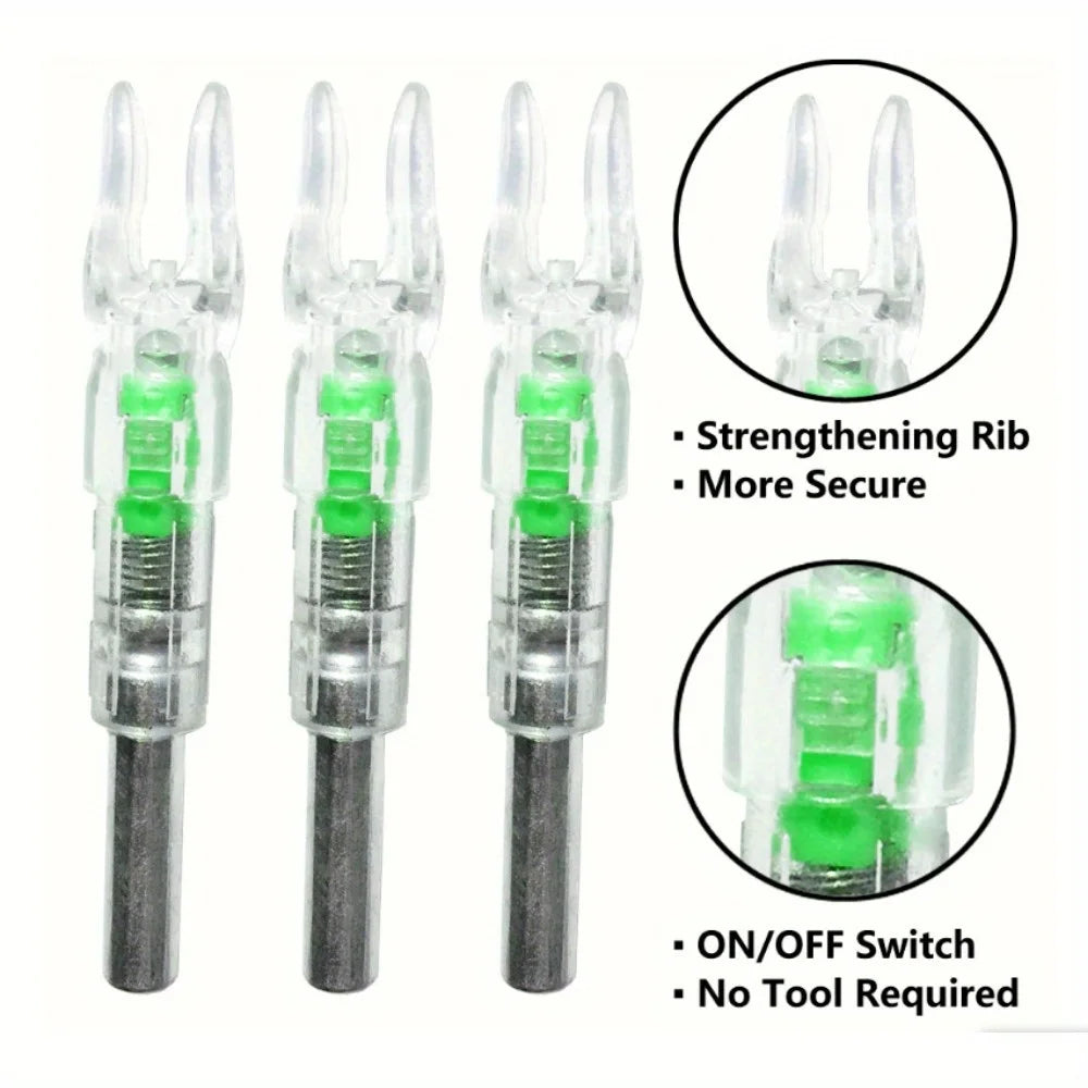 6PCS S Led Lighted Nocks for Arrows with .244" Inside Diameter
