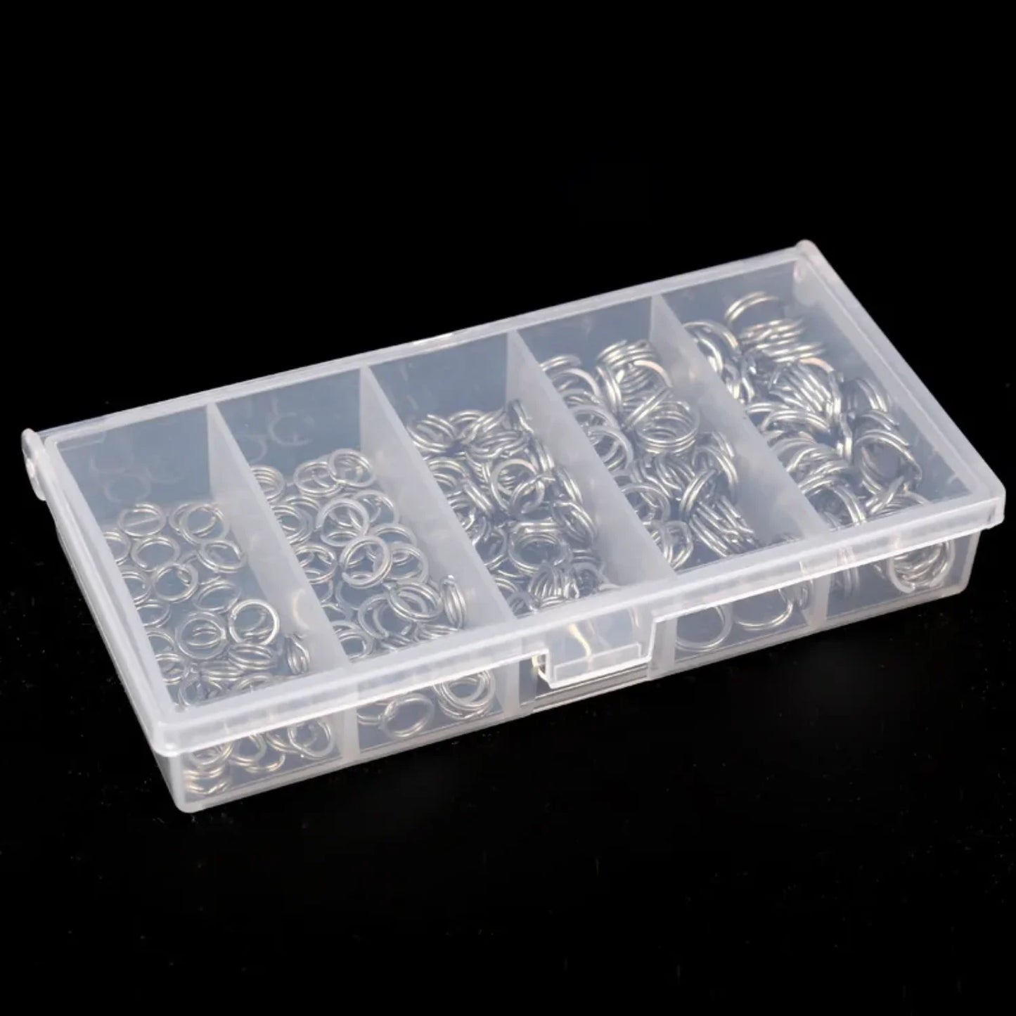 200 Pcs Double Ring Flattened Stainless Steel Swivel Road Lure