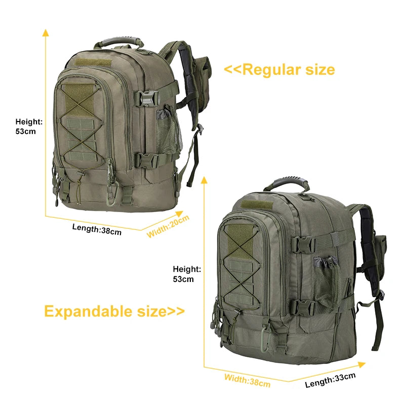 LQARMY Unisex Tactical Backpack For Hiking And Camping With Molle System Durable Nylon
