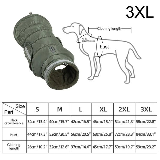 Winter Pet Warm Thickened Waterproof Fleece Line Comfortable Reflective