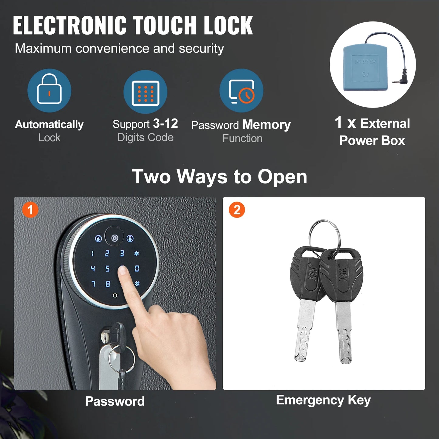 SucceBuy Rifle Gun Safe With Digital Keypad Locker For Secure Firearm Storage At Home