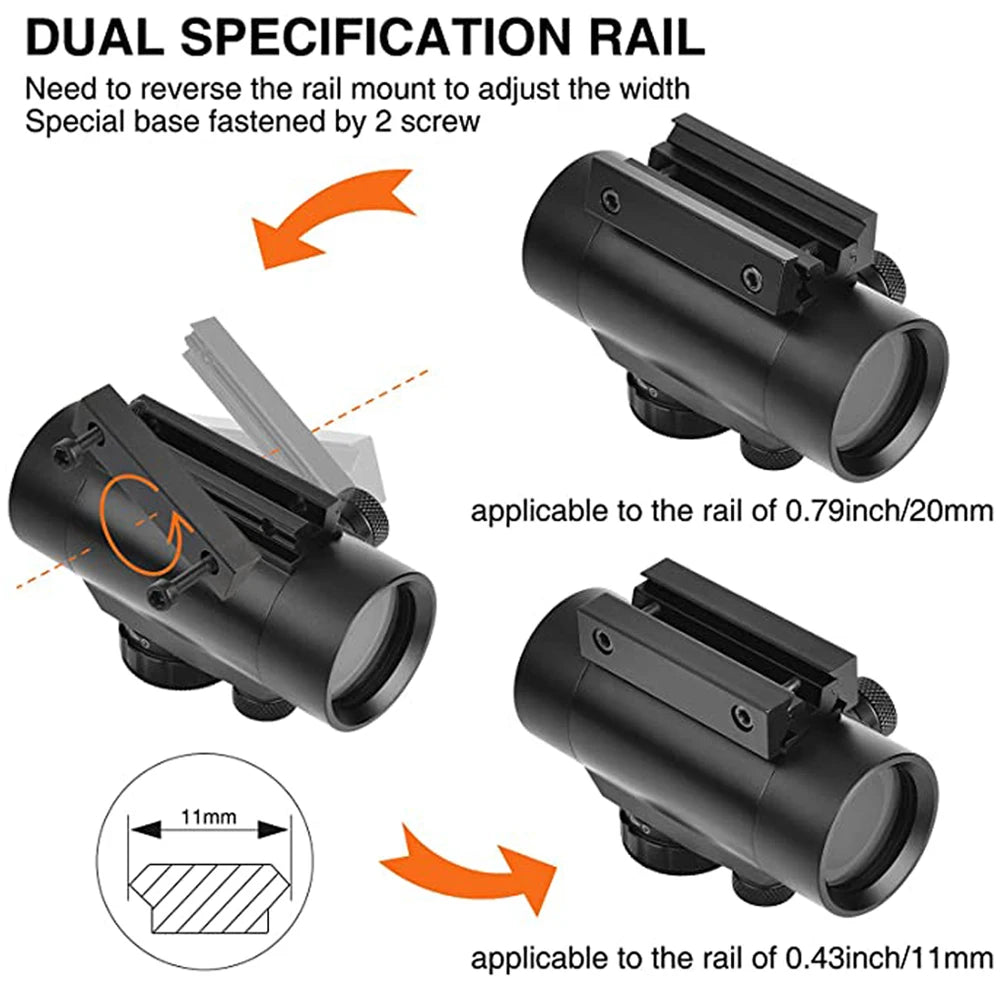 1x40 Red Dot Sight Green Red Dot Sight Illuminated with 11/20mm Rails