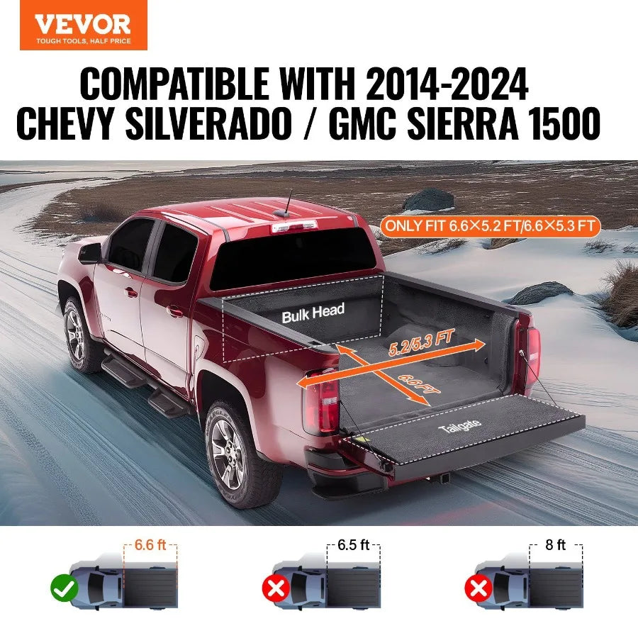Truck Bed Cover Roll Up Tonneau CoverChevy Silverado GMC Sierra 1500