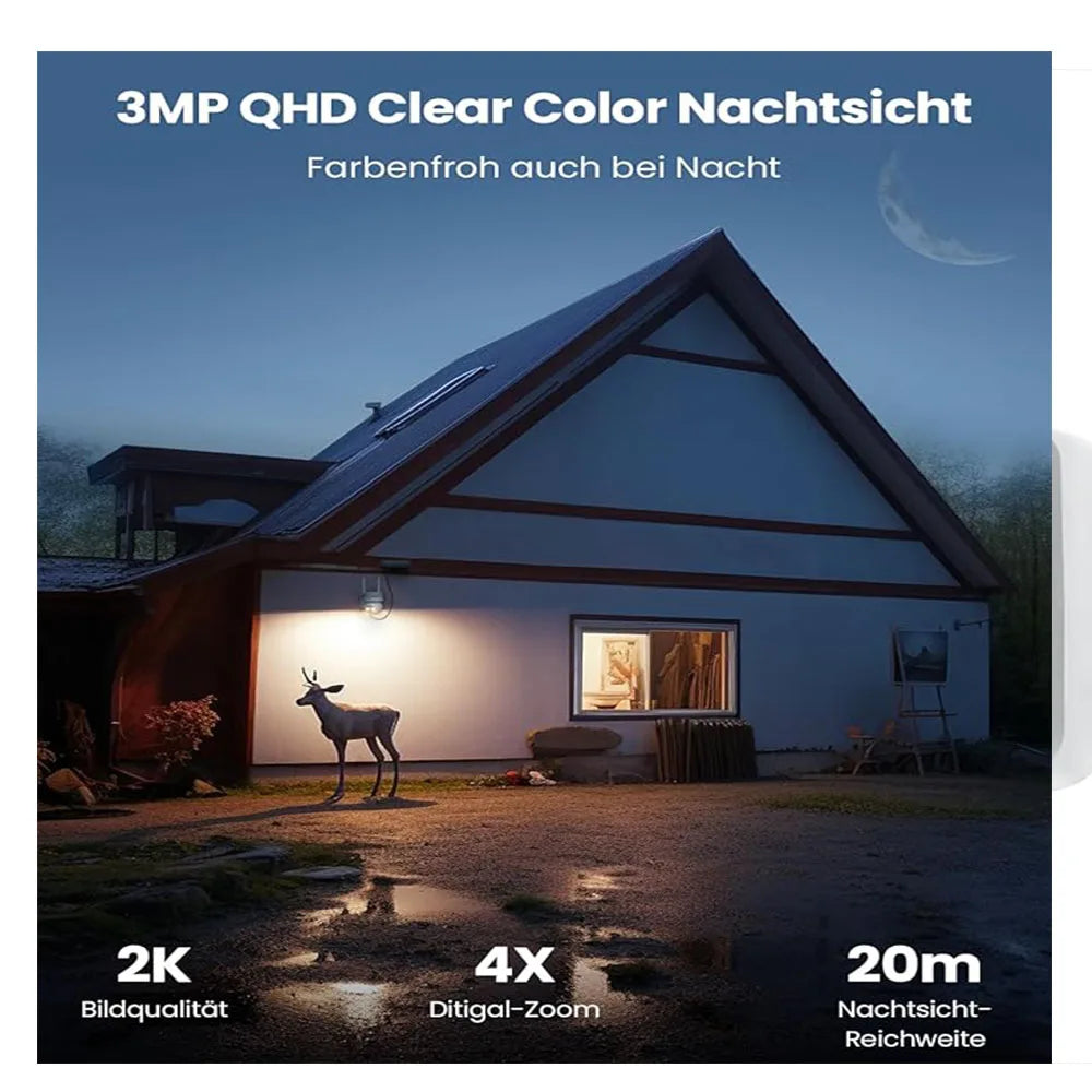 WiFi Security Cameras Wireless Battery Powered Cam with Solar Panel
