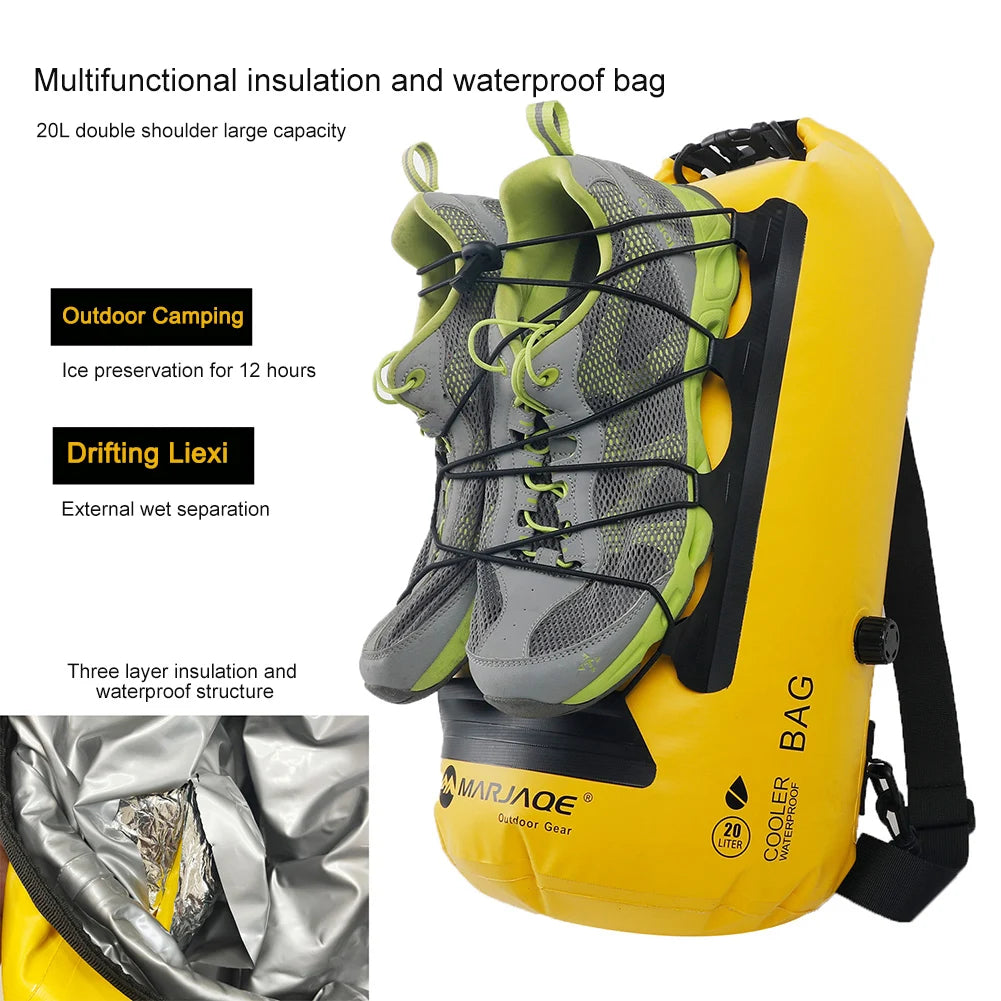 20L Outdoor Storage Backpack Dry Wet Separation Roll