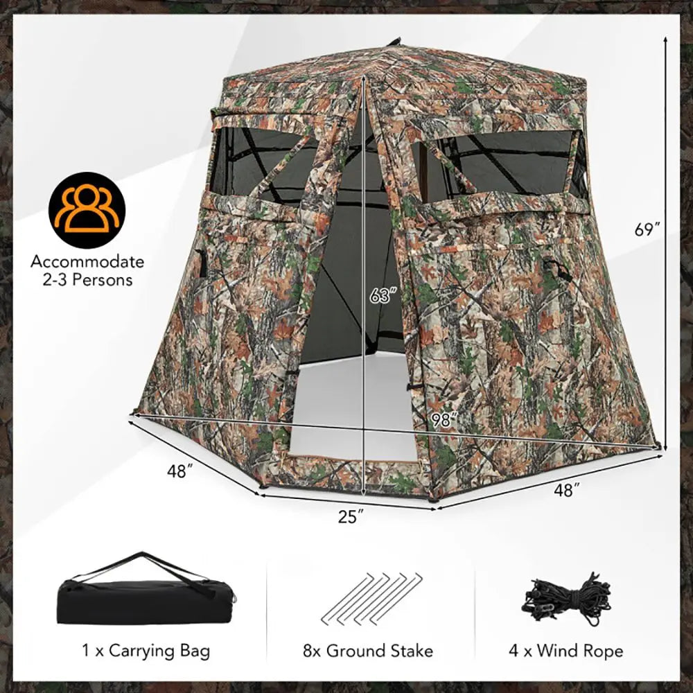 Hign-concerned 360 Degree See Through Ground Hunting Blind