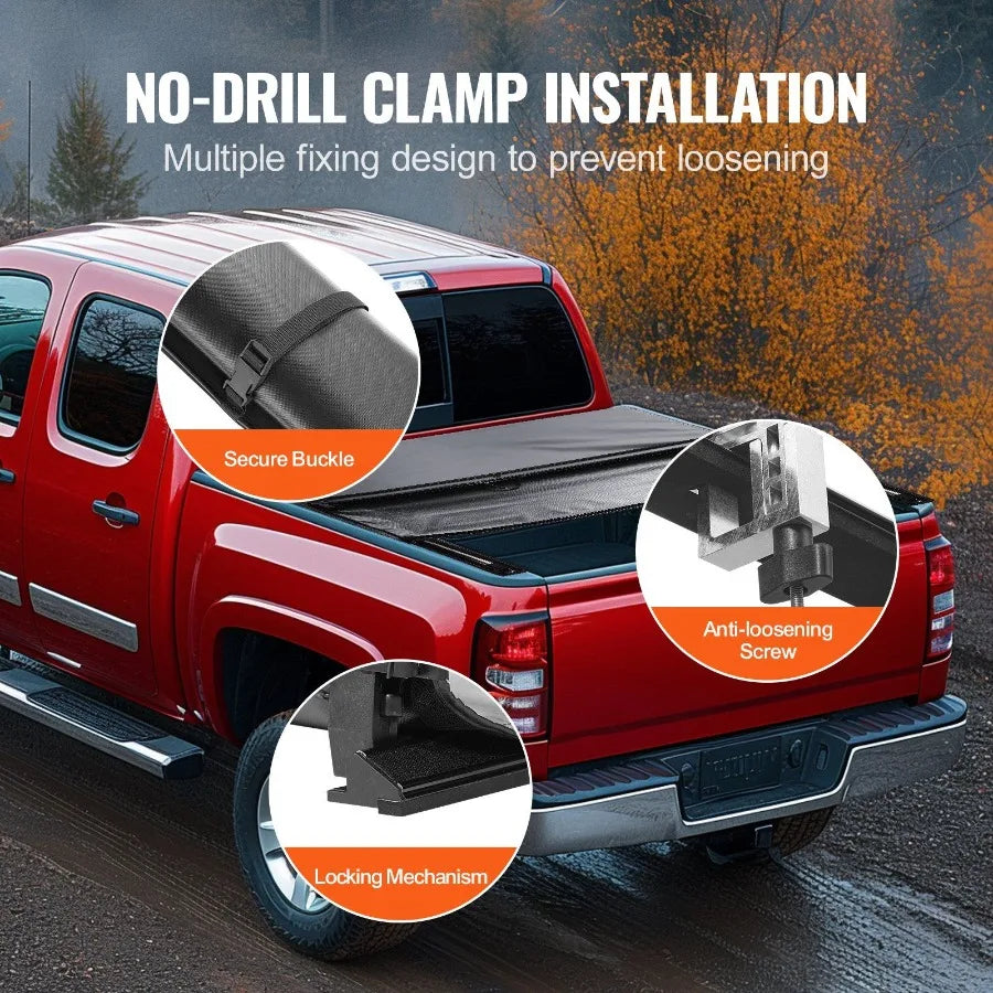 Truck Bed Cover Roll Up Tonneau CoverChevy Silverado GMC Sierra 1500