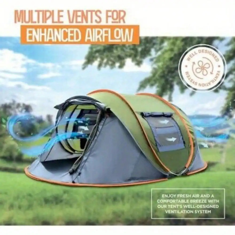 Camping Tent - 4-Person Easy Pop Up Waterproof
