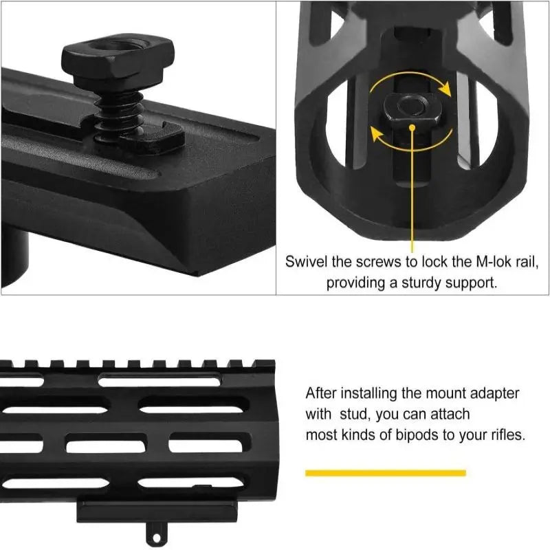 Tactical Low Profile Rifle Bipod Adapter Mount Sling Stud