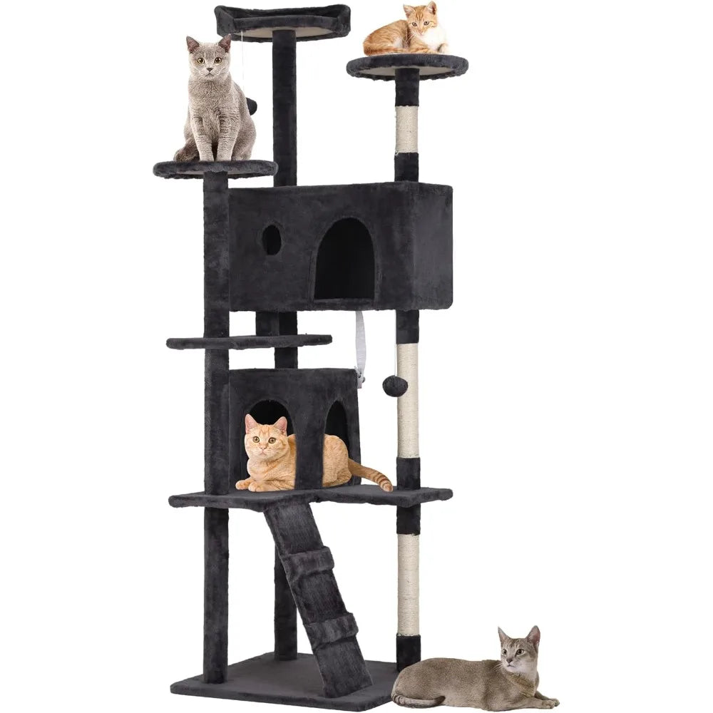 BestPet 70in Cat Tree Tower for Cats Multi-Level Scratching Posts