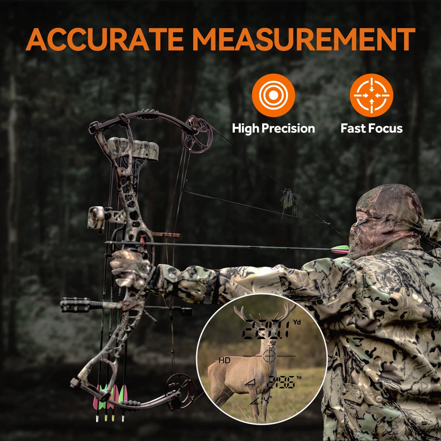 Range Finder for hunting PF2E,  600m Laser Rangefinder, BOW Mode