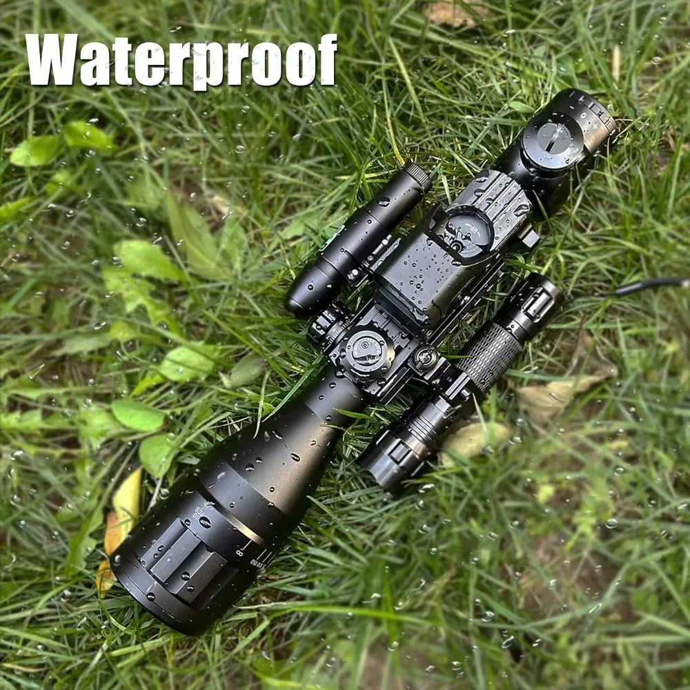 4-12&16X50 AO rifle sight Red/Green illuminated ranging sight W/ Green laser
