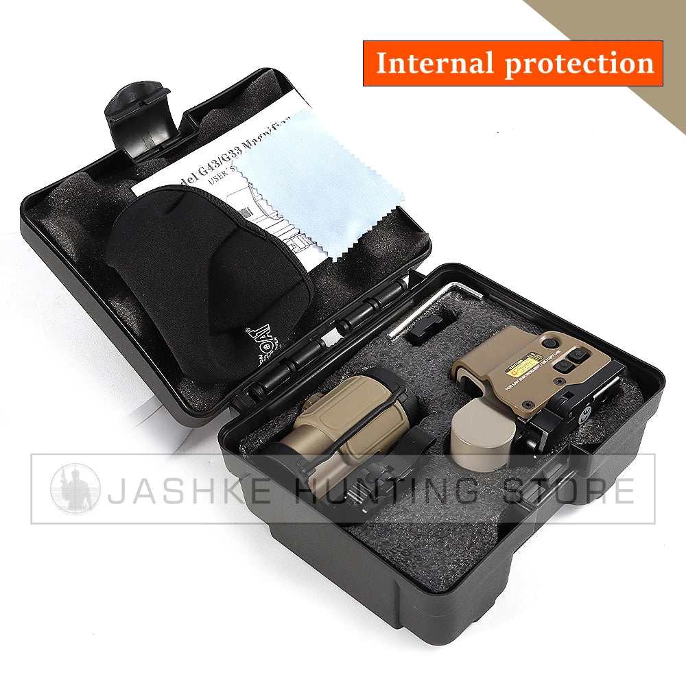 Tactical Magnifier Red Dot Combo Scope Optics QD Mount Weaver Fit 20MM Rail Mount