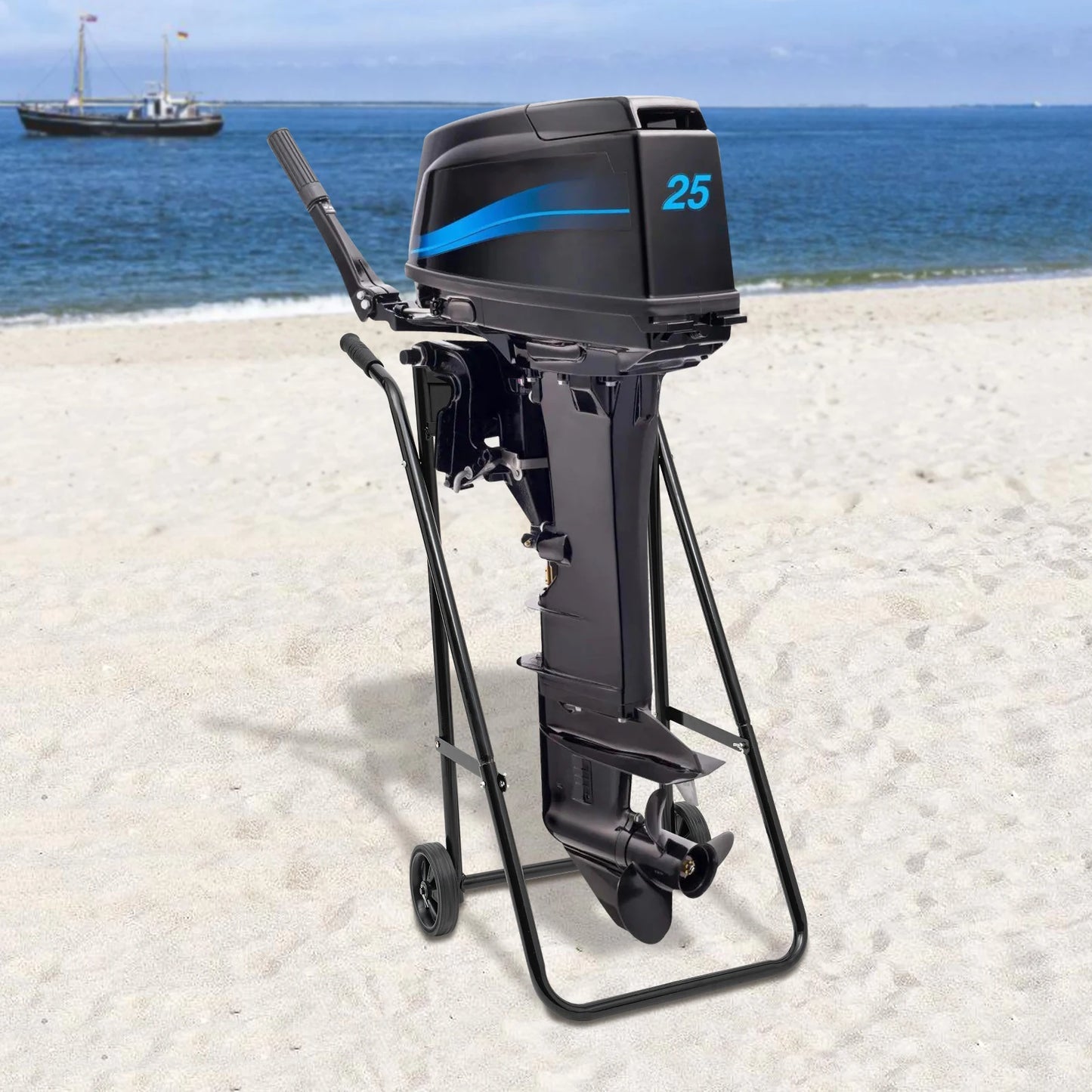 Outboard Stand for Long and Short Shaft Foldable Engine Trolley