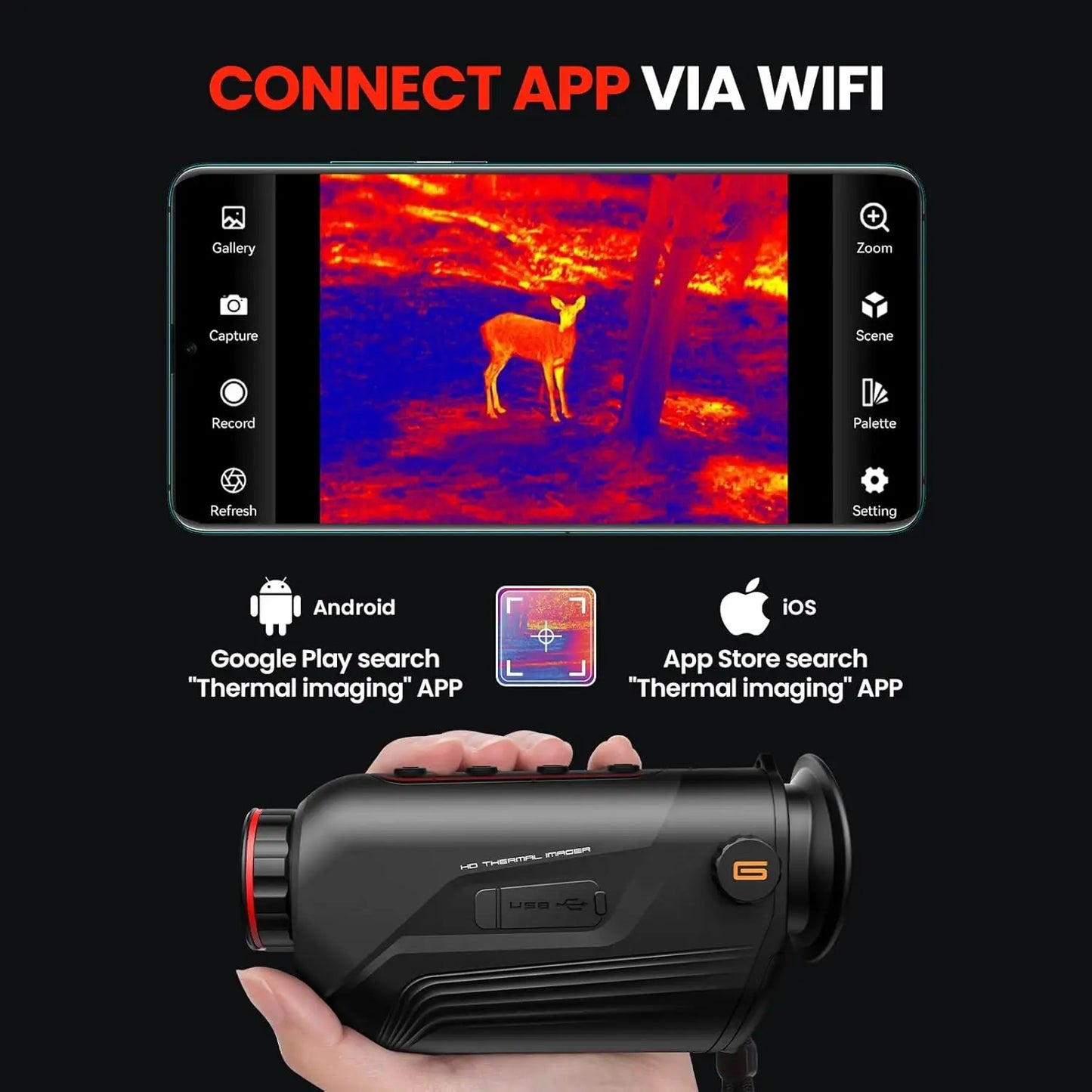 Thermal Imaging Monoscope Camera for Adults, 10mm Focal Lens