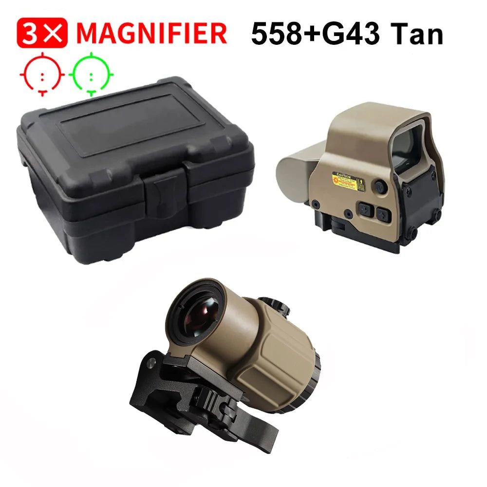 Red Dot Optic Sight Tactical Hunting Gear W/20mm Rail Mounts&Quick Detach Lever