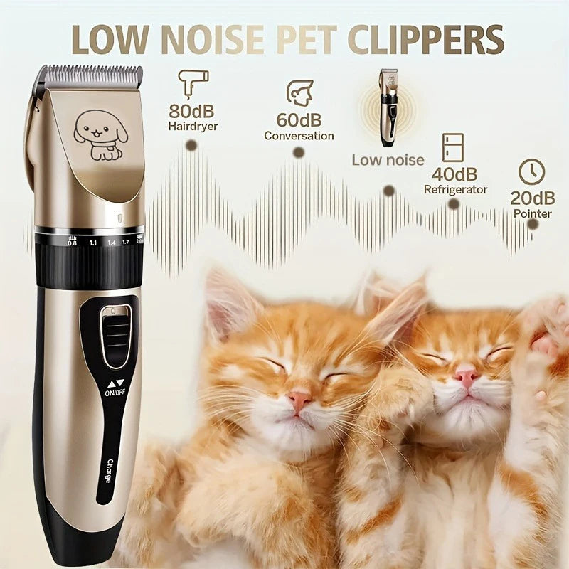 Pet Hair Trimmer Kit Electric Precision Clippers Ideal for Dogs and Cats