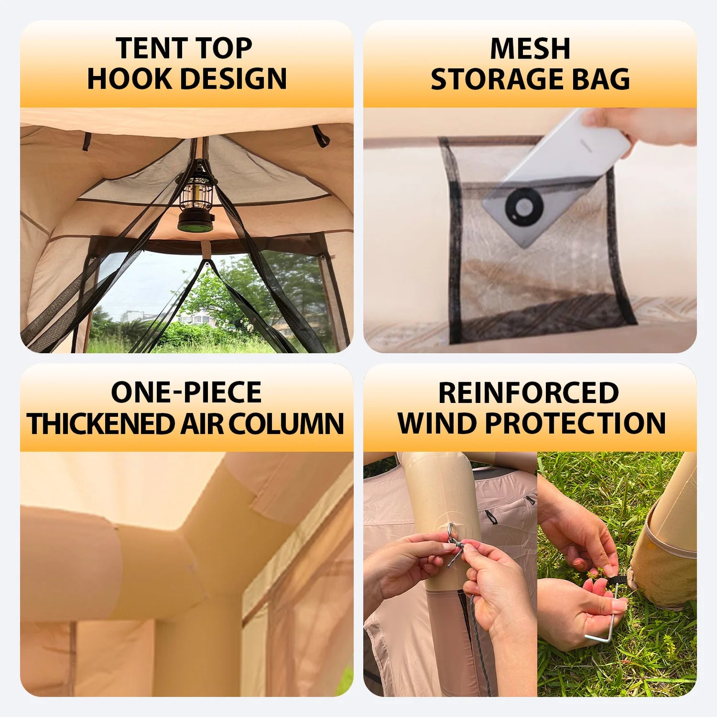 2-4 People Inflatable Tents for Camping,4 Season