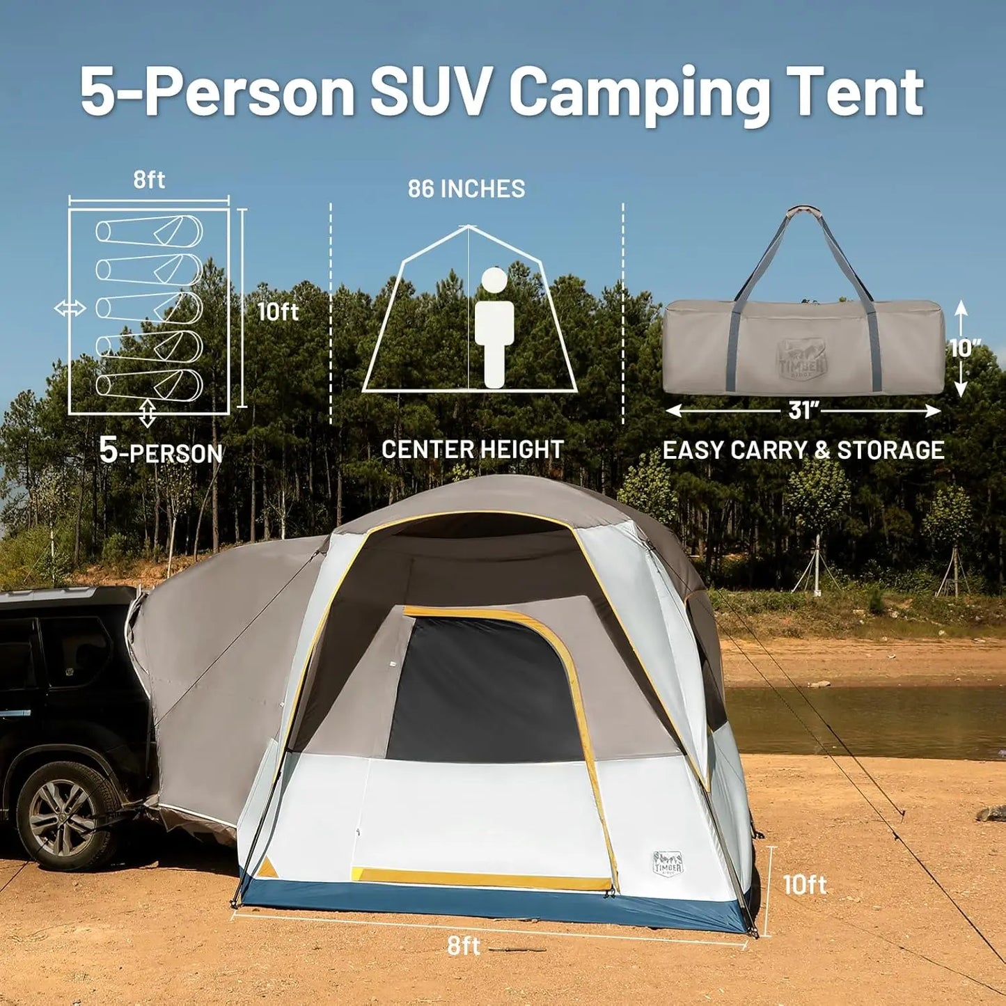 5 Person SUV Tent with Movie Screen