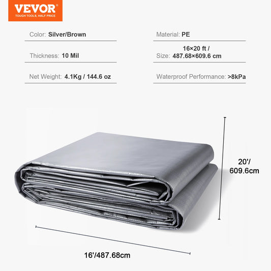 Heavy Duty Tarp 16 Mil Thick  Waterproof Tear Proof
