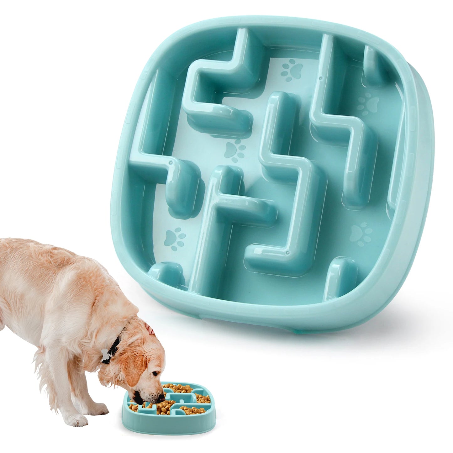Pet Dog Slow Feeder Bowl Fun Non Slip Anti-Gulping
