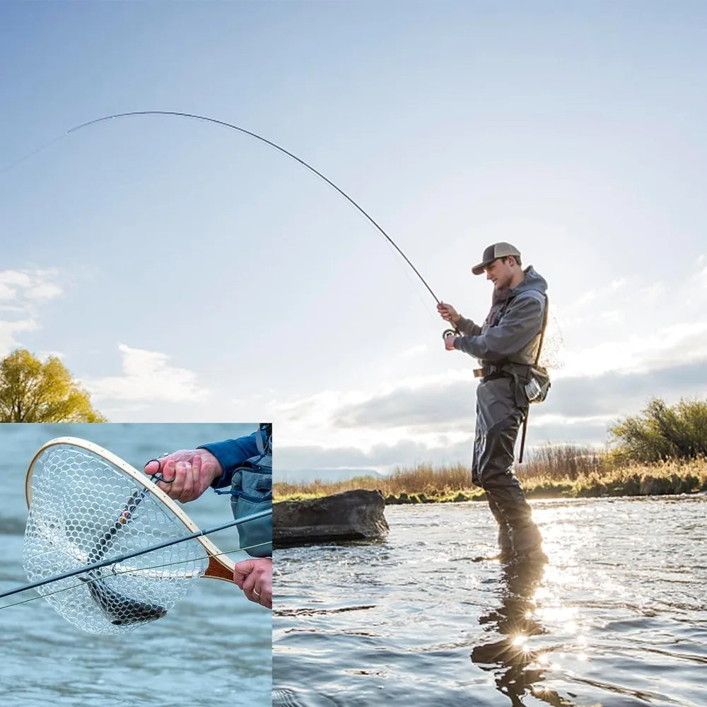 Wooden Handle Fly Fishing Equipment for Catch and Release