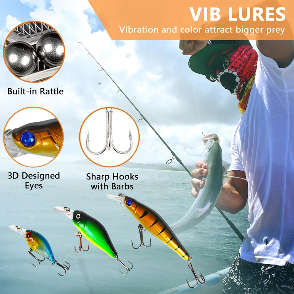 Fishing Lures Set Soft and Hard Bait Kit