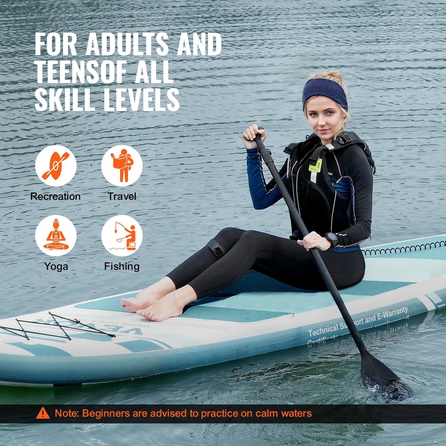 VEVOR Inflatable Stand Up Paddle Board with SUP Board Pump Paddle