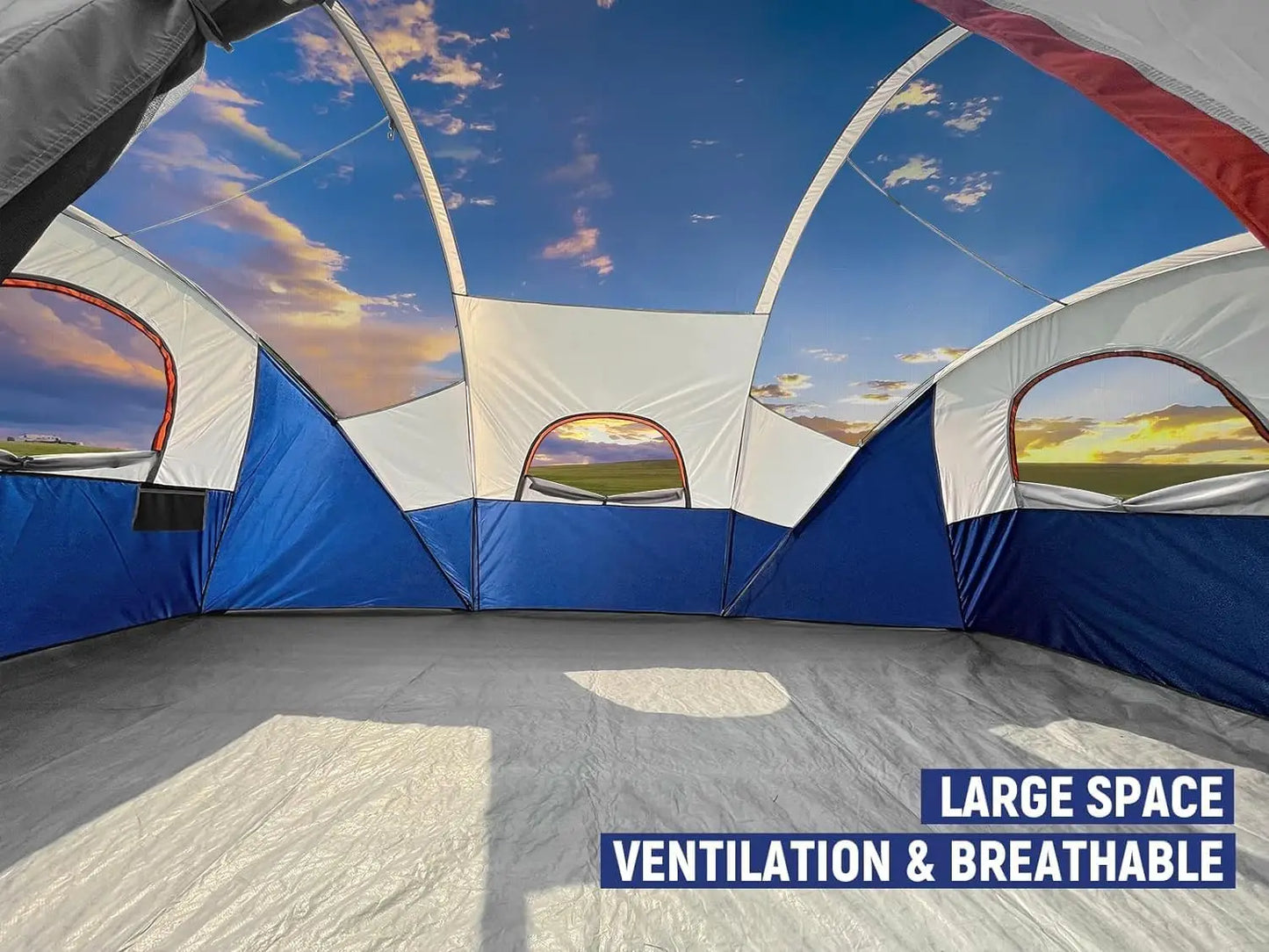 10 Person Camping Tent - Portable Easy Set Up Family Tent