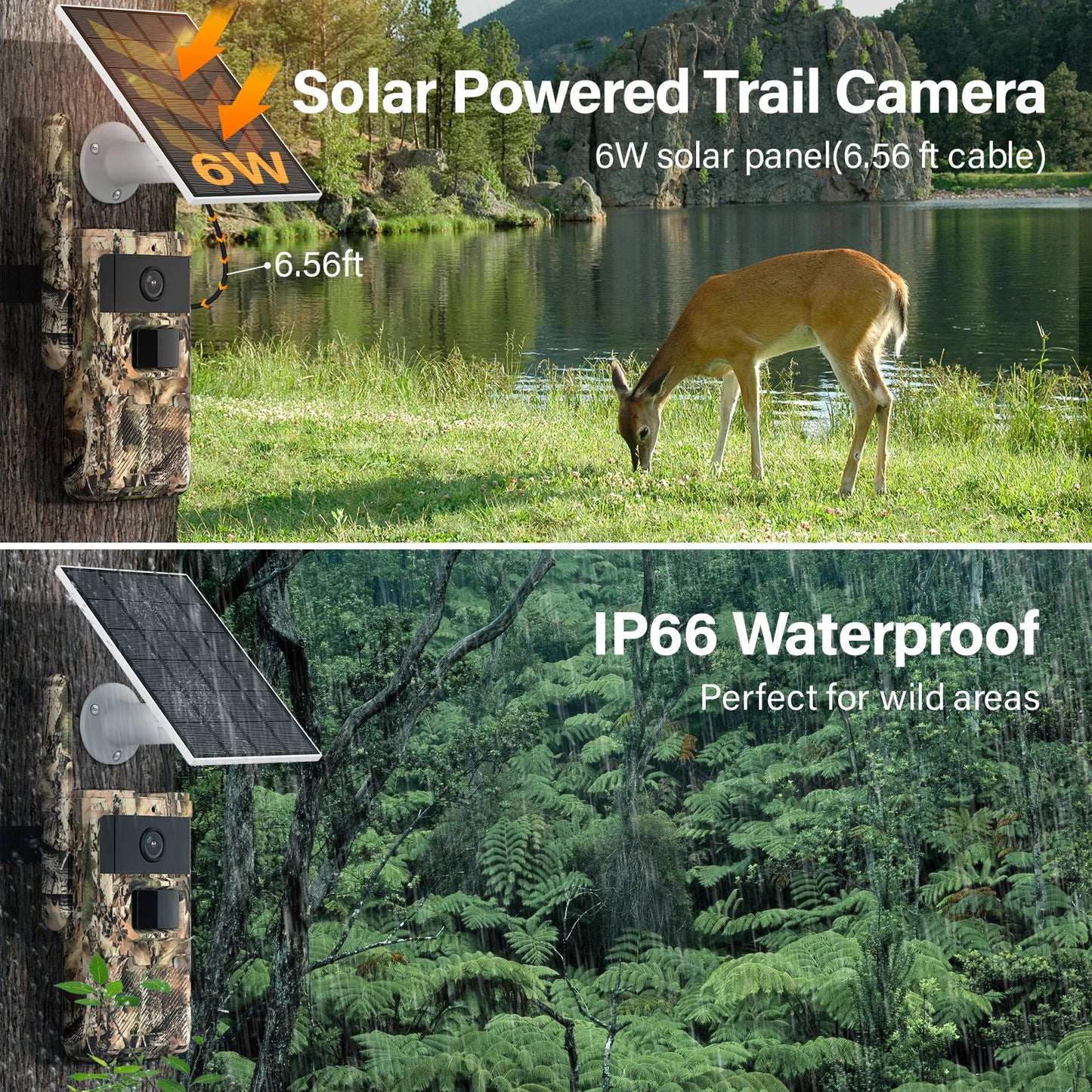 JENNOV Solar Hunting Trail Camera 4G Card With Night Vision