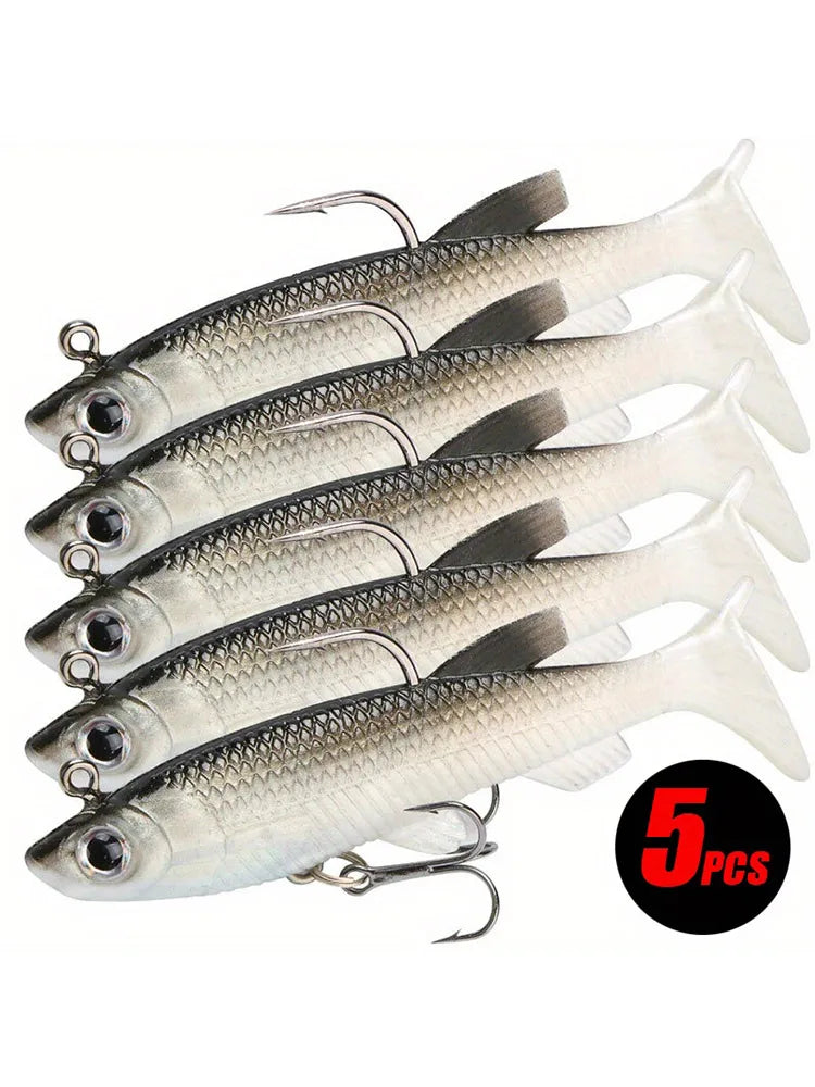 5Pcs Realistic Soft Bait-8Cm Realistic for Freshwater and Salty Fishing